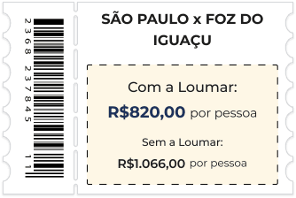 Ticket São Paulo x Foz do Iguaçu