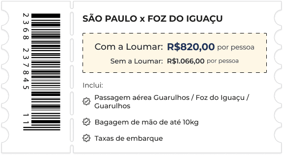 Ticket São Paulo x Foz do Iguaçu