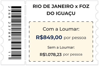 Ticket Rio de Janeiro x Foz do Iguaçu