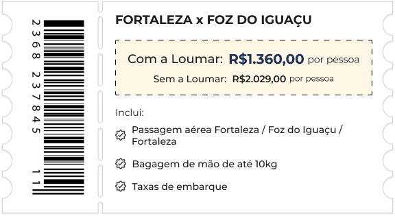 Ticket Belo Horizonte x Foz do Iguaçu